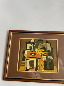 Framed Three Musicians print by Pablo Picasso