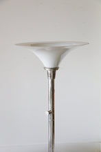 Load image into Gallery viewer, Mid Century Modern Chrome Floor Lamp with Glass Shade
