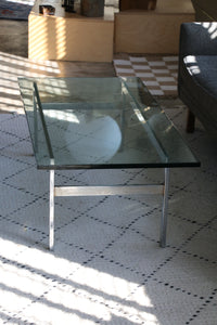 Mid Century Modern Chrome & Glass Coffee Table