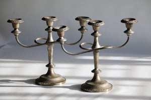 Pair of Silver Candelabras