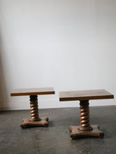 Load image into Gallery viewer, Pair of Mid Century Modern 1960s Pedestal Side Tables
