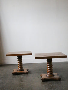 Pair of Mid Century Modern 1960s Pedestal Side Tables