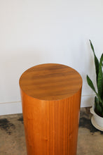 Load image into Gallery viewer, Tall Mid Century Danish Modern Round Circular Teak Drum Table / Display Pedestal
