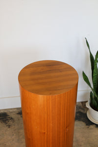 Tall Mid Century Danish Modern Round Circular Teak Drum Table / Display Pedestal