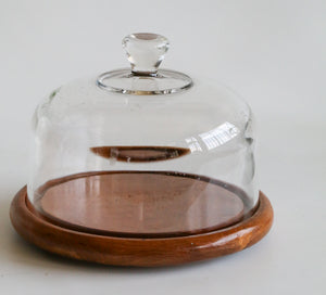 Vintage Cheese Tray with Glass Dome