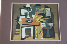 Load image into Gallery viewer, Framed Three Musicians print by Pablo Picasso
