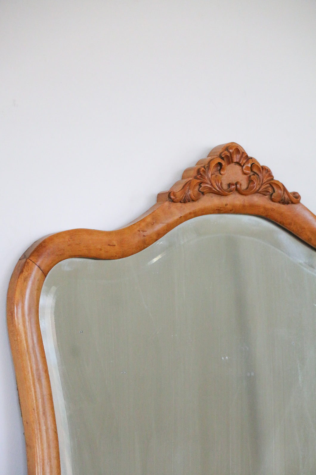 Georgian Style Burl Wood Mirror Circa 1950