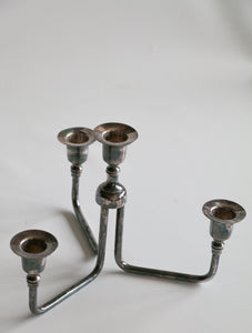 Vintage Danish Mid-Century Silver-Plated 4-Candle Candelabrum