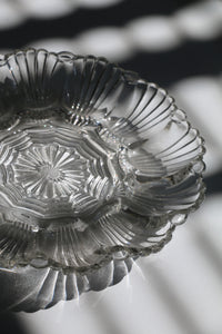 Vintage Anchor Hocking Glass Deviled Egg Plate #896 | Wave/Fan Pattern | Scalloped Edge | 12 Eggs | 10" Diameter