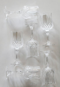 Set of Six Crystal Wine Glasses