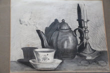 Load image into Gallery viewer, Vintage Charcoal Still Life Drawing
