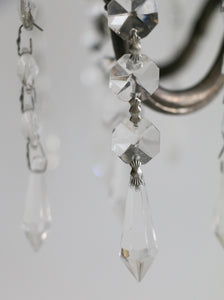 Vintage 5 Arm Candelabra with Hanging Crystals