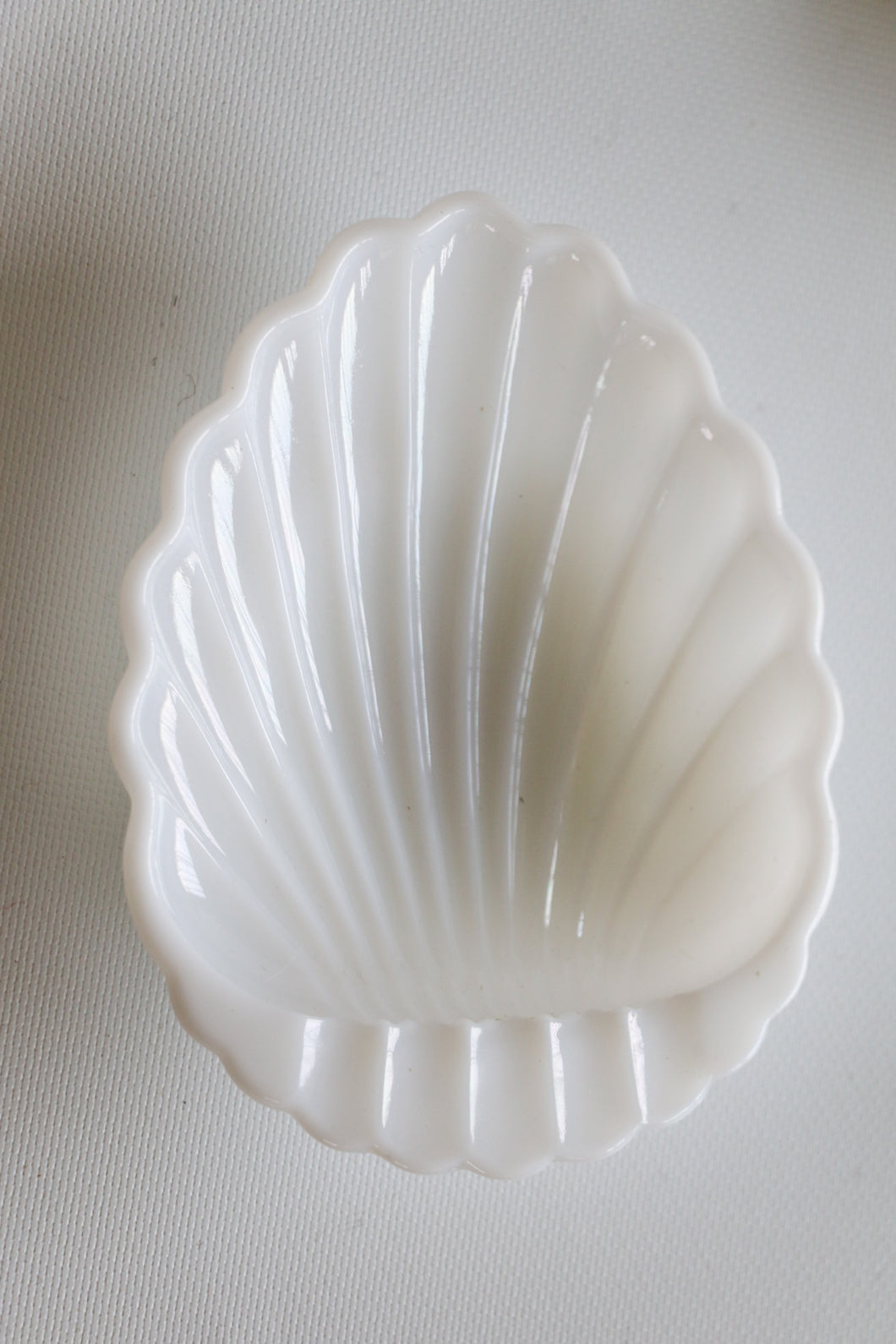 Milk Glass Shell Dish