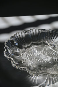 Vintage Anchor Hocking Glass Deviled Egg Plate #896 | Wave/Fan Pattern | Scalloped Edge | 12 Eggs | 10" Diameter