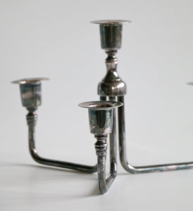 Vintage Danish Mid-Century Silver-Plated 4-Candle Candelabrum