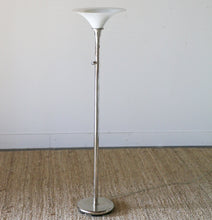 Load image into Gallery viewer, Mid Century Modern Chrome Floor Lamp with Glass Shade
