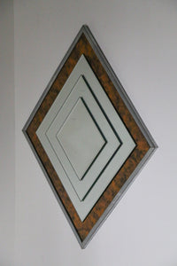 Mid Century Modern Chrome Beveled Wall Mirror