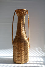 Load image into Gallery viewer, Vintage 1980s Boho Wicker Floor Vase Basket
