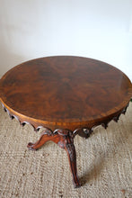 Load image into Gallery viewer, Maitland Smith, Vintage Marquetry &amp; Burl  Round Walnut Table
