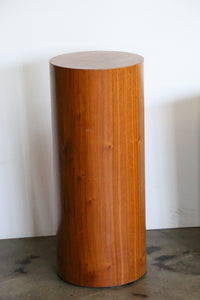 Tall Mid Century Danish Modern Round Circular Teak Drum Table / Display Pedestal