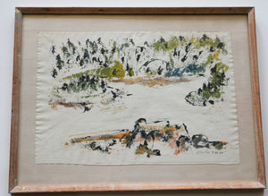 Eliot Elisofon Framed Water Color Landscape 1957