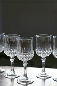 Set of Six Crystal Wine Glasses