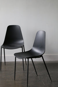 Set of Four Svelti Pure Black Dining Chairs