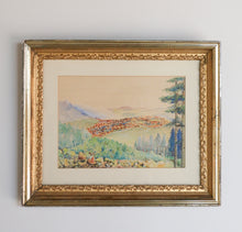 Load image into Gallery viewer, Framed Vintage Landscape Watercolor  Painting
