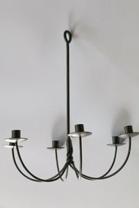 Wrought Iron 6 Arm Hanging Candle Chandelier