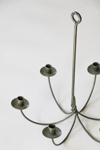 Wrought Iron 6 Arm Hanging Candle Chandelier