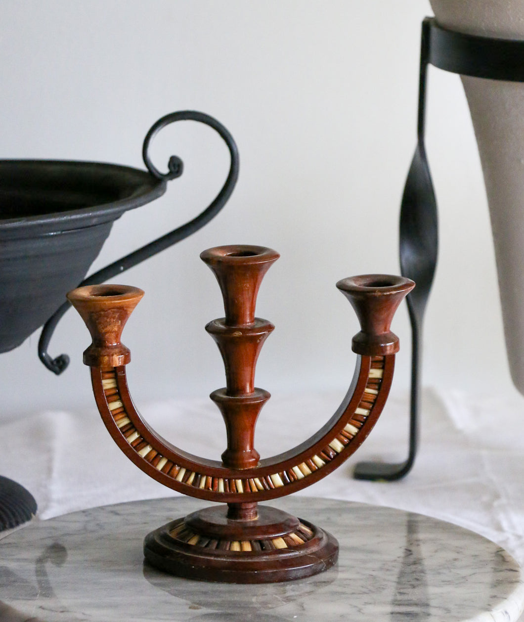 Morello Wooden Candelabra