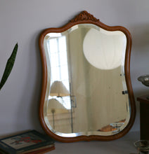 Load image into Gallery viewer, Georgian Style Burl Wood Mirror Circa 1950
