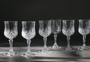 Set of Six Crystal Wine Glasses