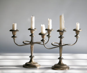 Pair of Silver Candelabras