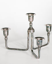 Load image into Gallery viewer, Vintage Danish Mid-Century Silver-Plated 4-Candle Candelabrum
