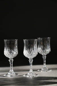 Set of Six Crystal Wine Glasses