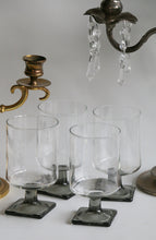 Load image into Gallery viewer, Vintage Linear Smoke Crystal Glasses-Set of Four- ROSENTHAL
