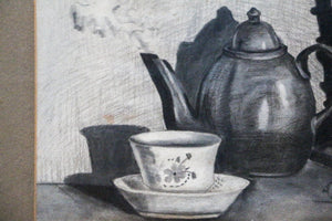 Vintage Charcoal Still Life Drawing