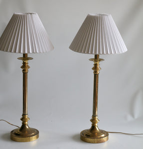 Pair of Vintage Brass Table Lamps