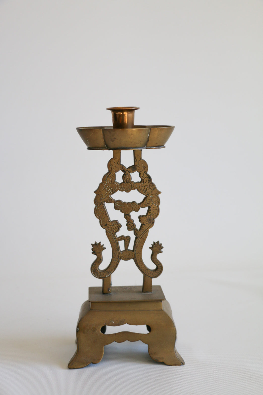 Brass Dragon Candlestick Holder