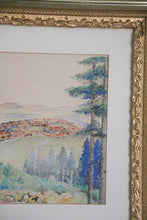 Load image into Gallery viewer, Framed Vintage Landscape Watercolor  Painting
