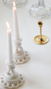 Milk Glass Candle Stick Holders