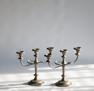 Pair of Silver Candelabras