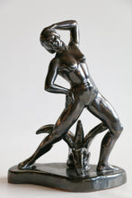 Load image into Gallery viewer, Art Deco Glazed Nude Woman Pottery Sculpture
