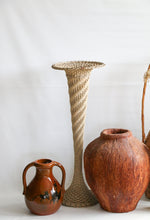 Load image into Gallery viewer, Antique Handmade Woven Floor Vase
