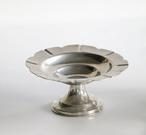 Footed silver dish