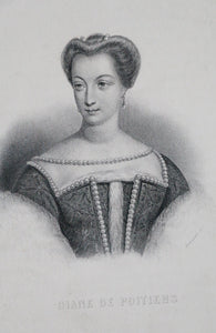 Antique Etching of Diane de Poitiers