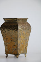 Load image into Gallery viewer, Square Brass  Footed Vase
