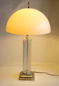 Warren Kessler Glass & Silver Table Lamp