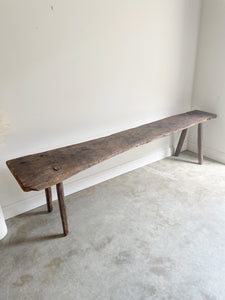 Antique Slab Pegged Work Table / Console